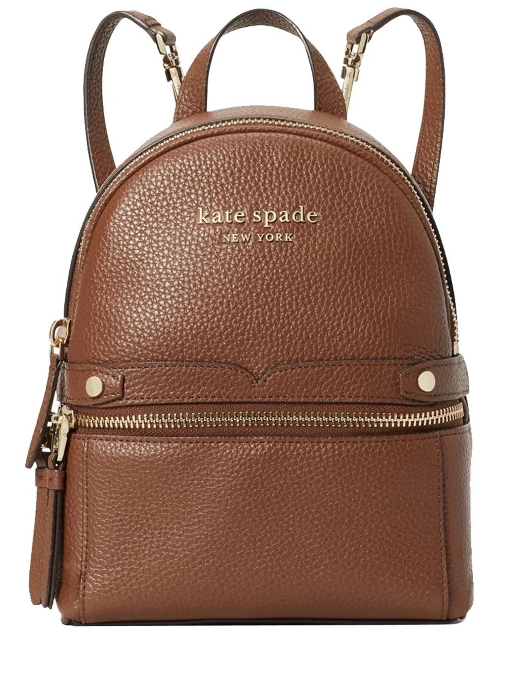 kate spade Brown Leather Mini Backpack with Gold Hardware